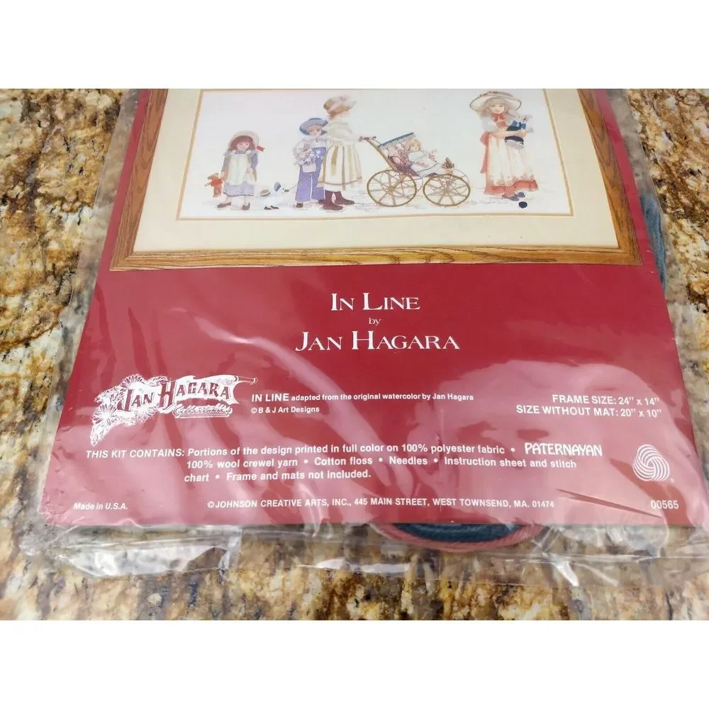 NEEDLE TREASURES Embroidery Crewel Stitchery Kit Jan Hagara‎ IN LINE Vintage NOS